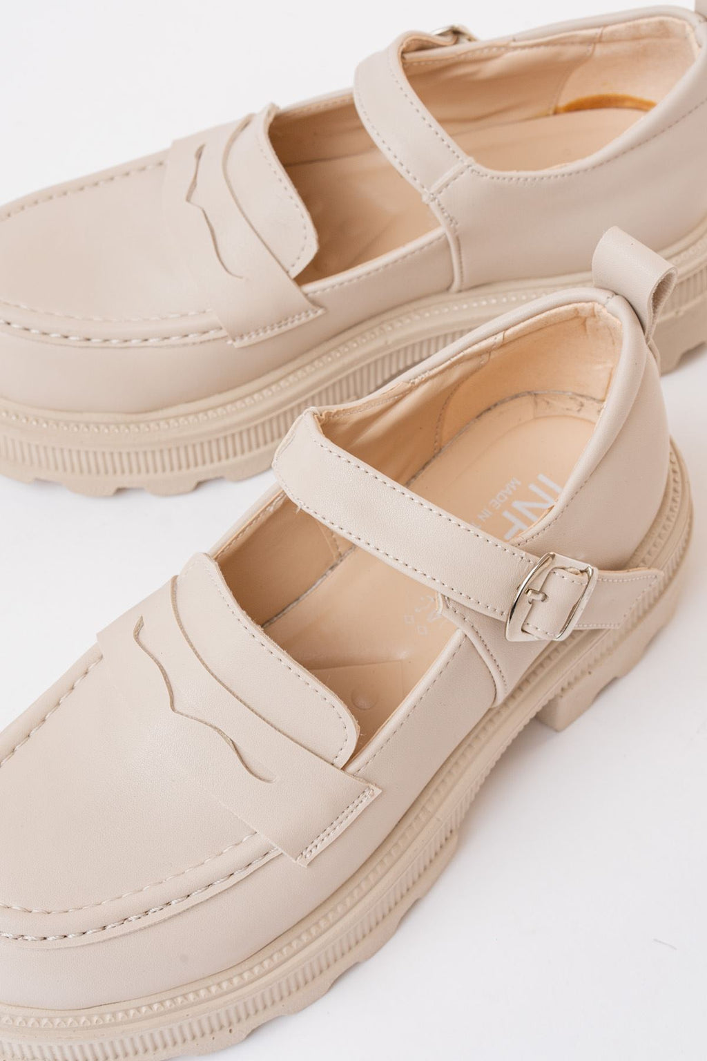 Ayakkabı Aşkı Bej Kadın Günlük Yüksek Tabanlı Loafer Ayakkabı - Ayakkabı Aşkı