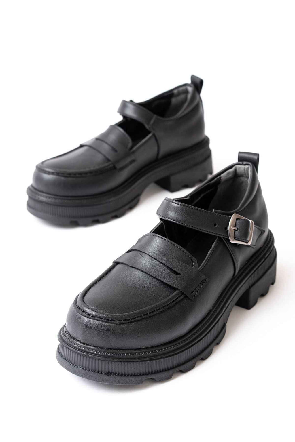 Ayakkabı Aşkı 745-771 Siyah Kadın Günlük Yüksek Tabanlı Loafer Ayakkabı