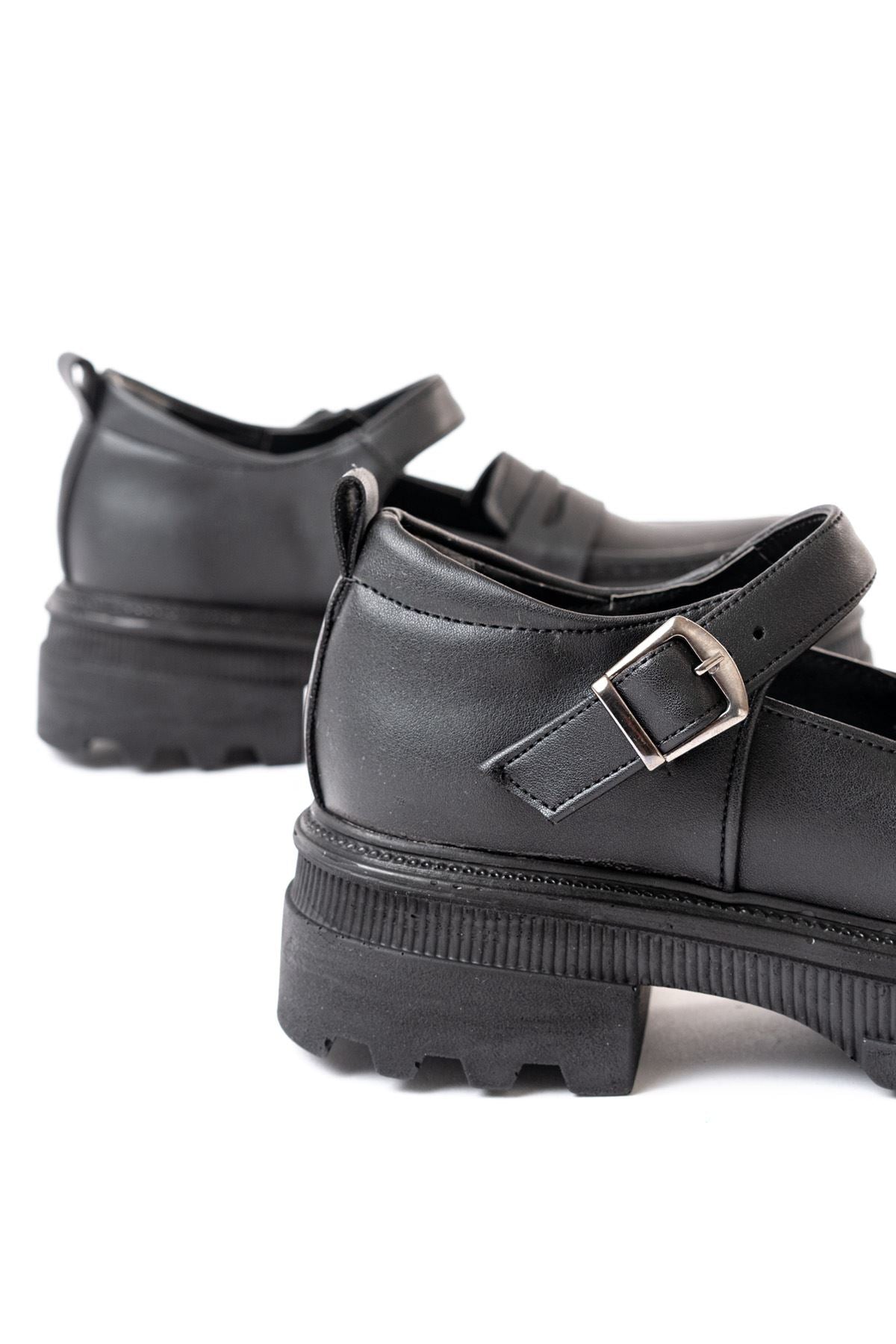 Ayakkabı Aşkı Siyah Kadın Günlük Yüksek Tabanlı Loafer Ayakkabı