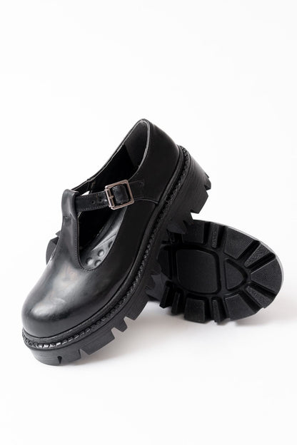 Ayakkabı Aşkı Siyah Rugan Günlük Yüksek Tabanlı Loafer Ayakkabı