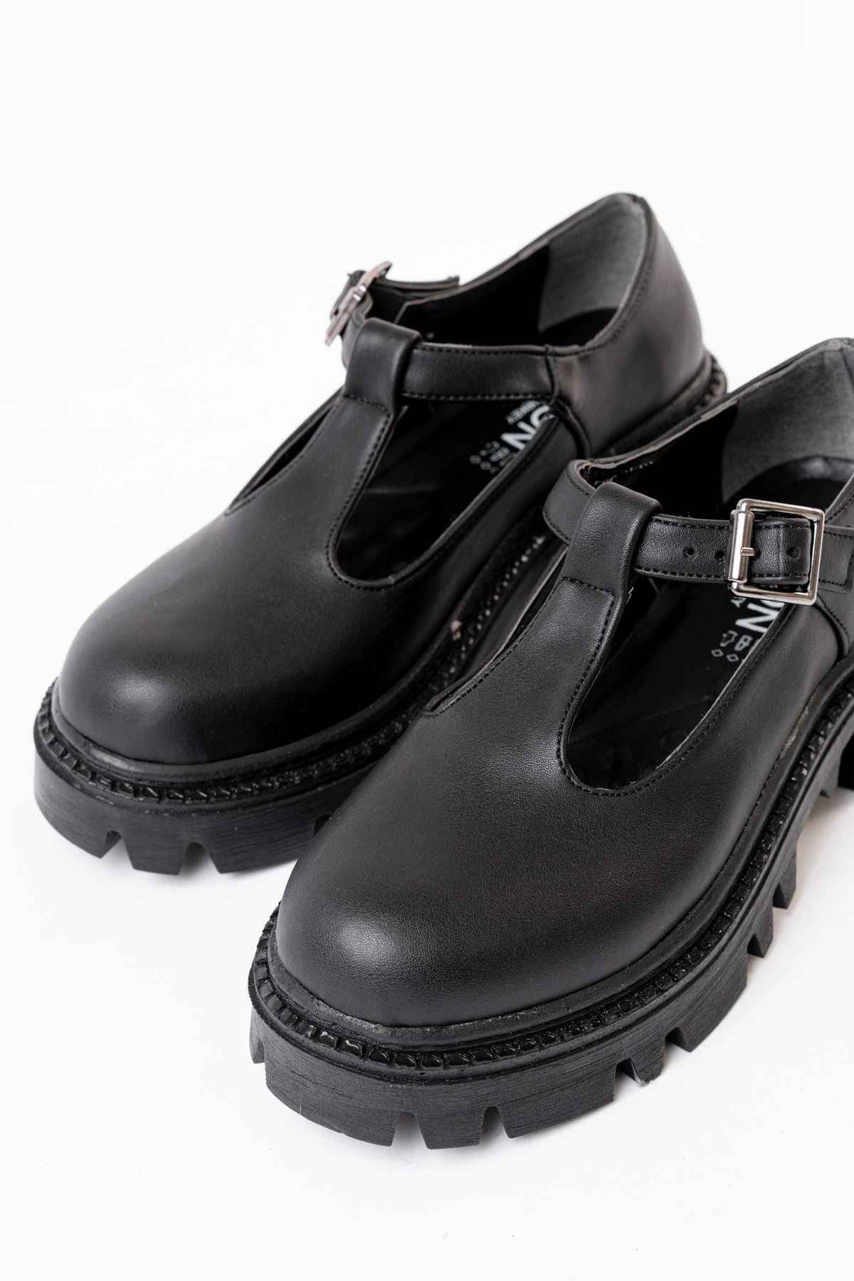 Ayakkabı Aşkı 868-757 Siyah Günlük Yüksek Tabanlı Loafer Ayakkabı