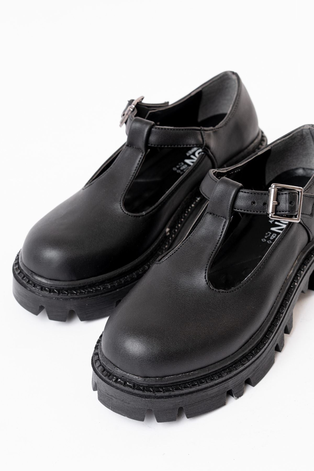 Ayakkabı Aşkı Siyah Günlük Yüksek Tabanlı Loafer Ayakkabı