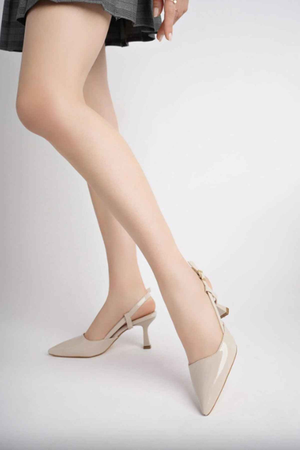 Ayakkabı Aşkı St-002 Ten Rugan Günlük 7 Cm Topuklu Bayan Ayakkabı