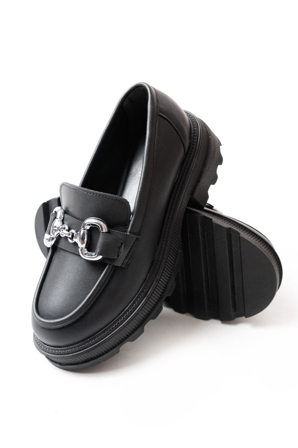 Ayakkabı Aşkı Siyah Günlük Yüksek Tabanlı Loafer Ayakkabı
