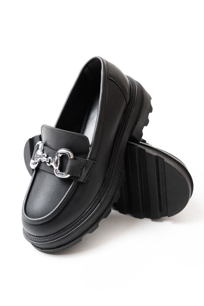 Ayakkabı Aşkı Siyah Günlük Yüksek Tabanlı Loafer Ayakkabı
