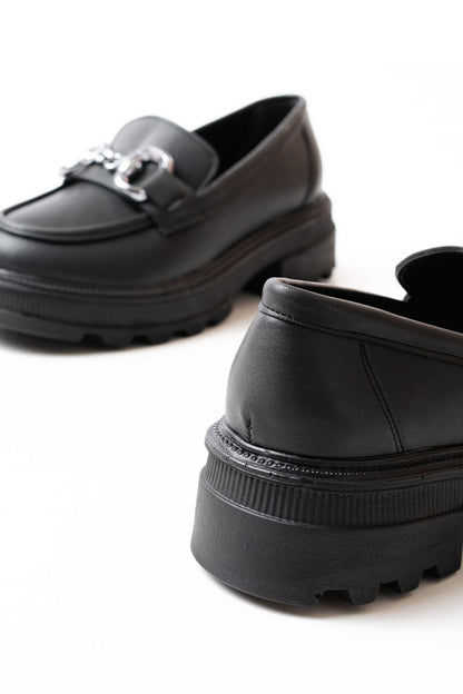 Ayakkabı Aşkı Siyah Günlük Yüksek Tabanlı Loafer Ayakkabı