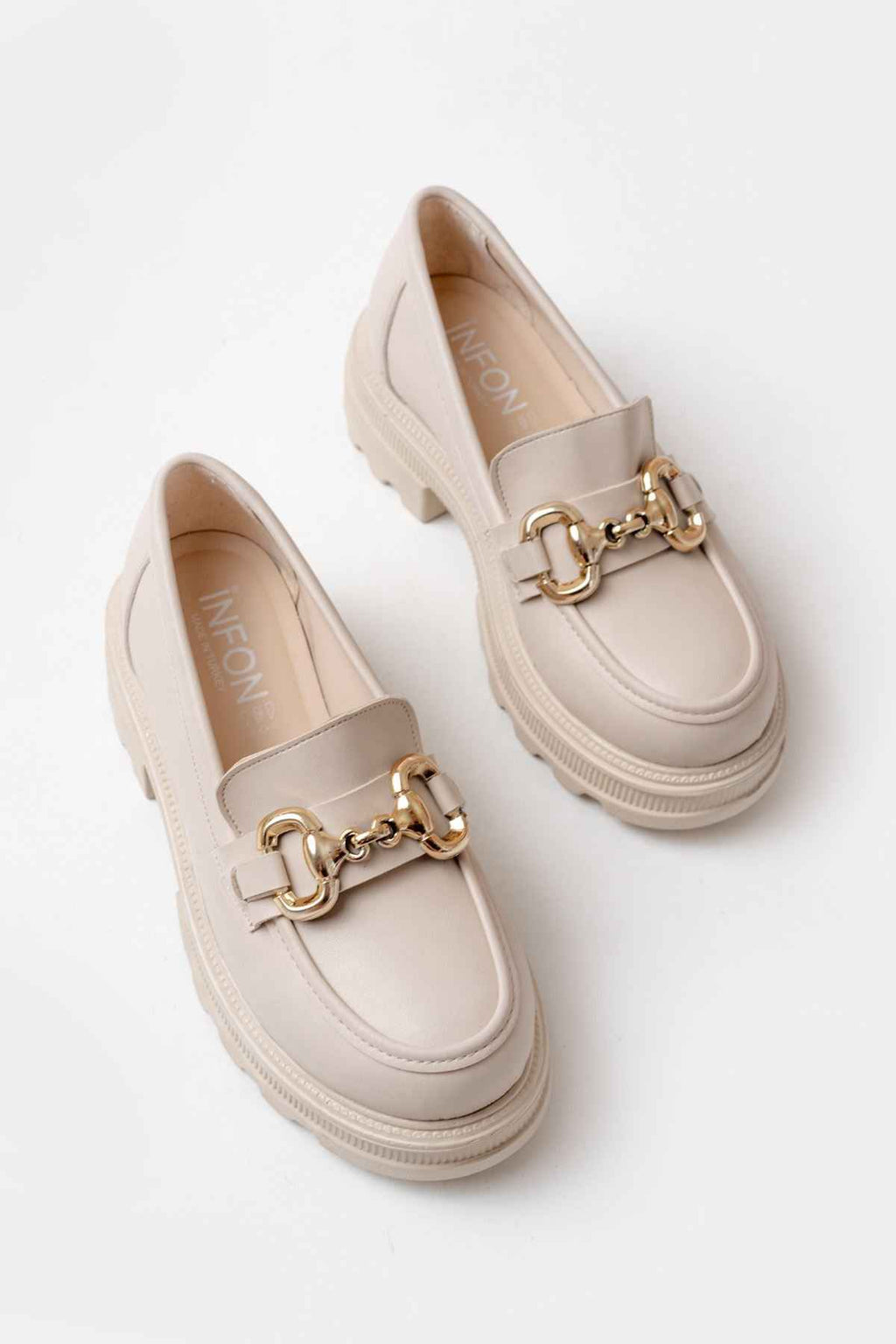 Ayakkabı Aşkı 745-773 Bej Günlük Yüksek Tabanlı Loafer Ayakkabı