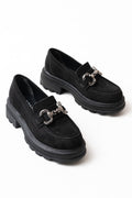 Ayakkabı Aşkı Siyah Süet Günlük Yüksek Tabanlı Loafer Ayakkabı - Ayakkabı Aşkı