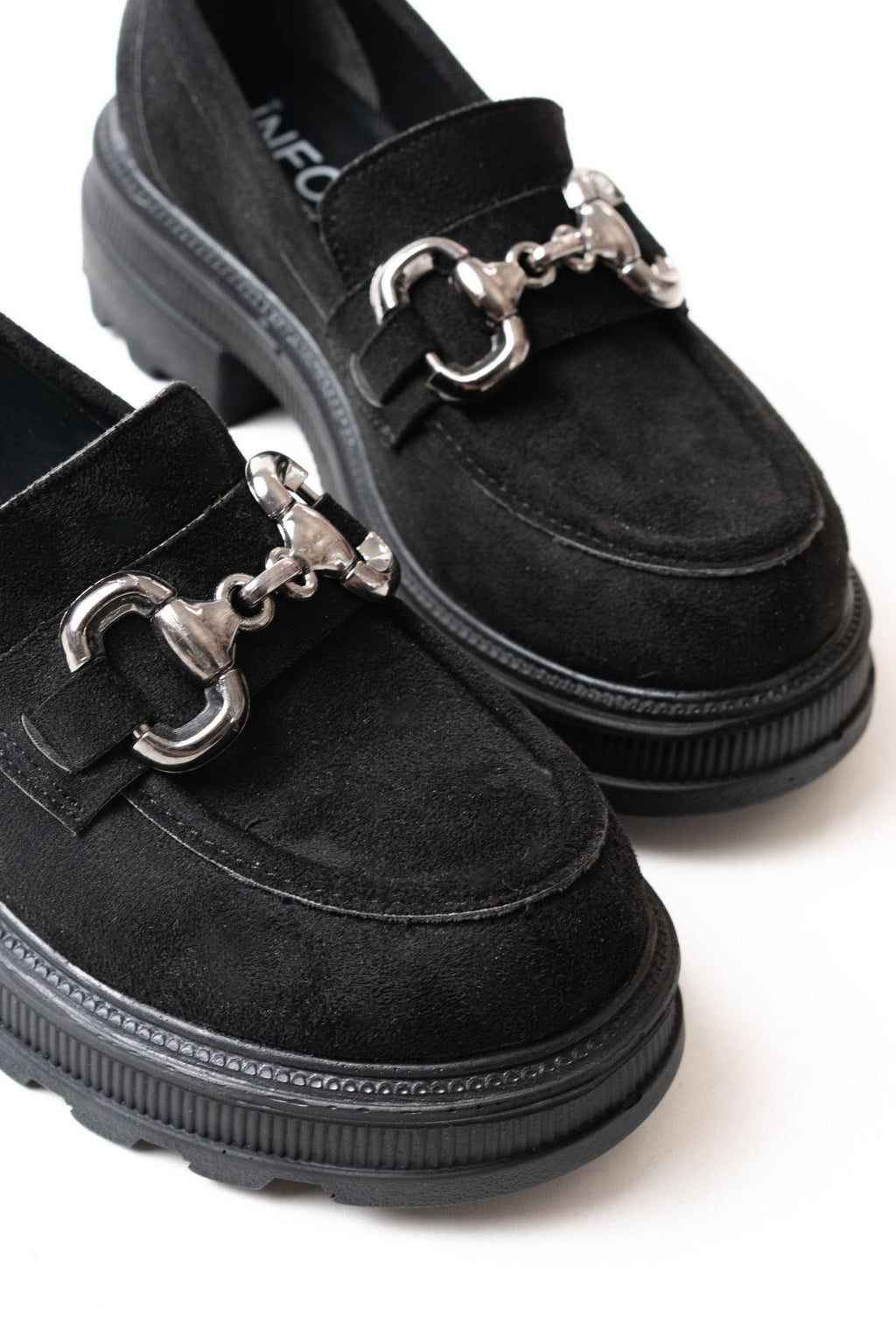 Ayakkabı Aşkı Siyah Süet Günlük Yüksek Tabanlı Loafer Ayakkabı