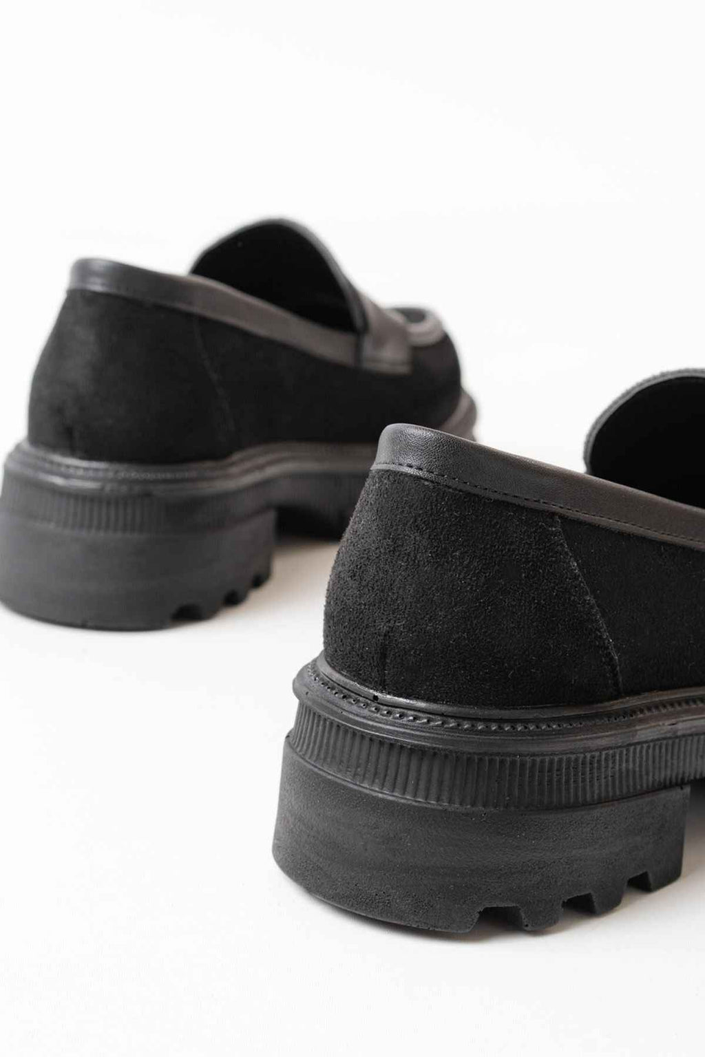 Ayakkabı Aşkı 746-759 Siyah Süet Günlük Yüksek Tabanlı Loafer Ayakkabı