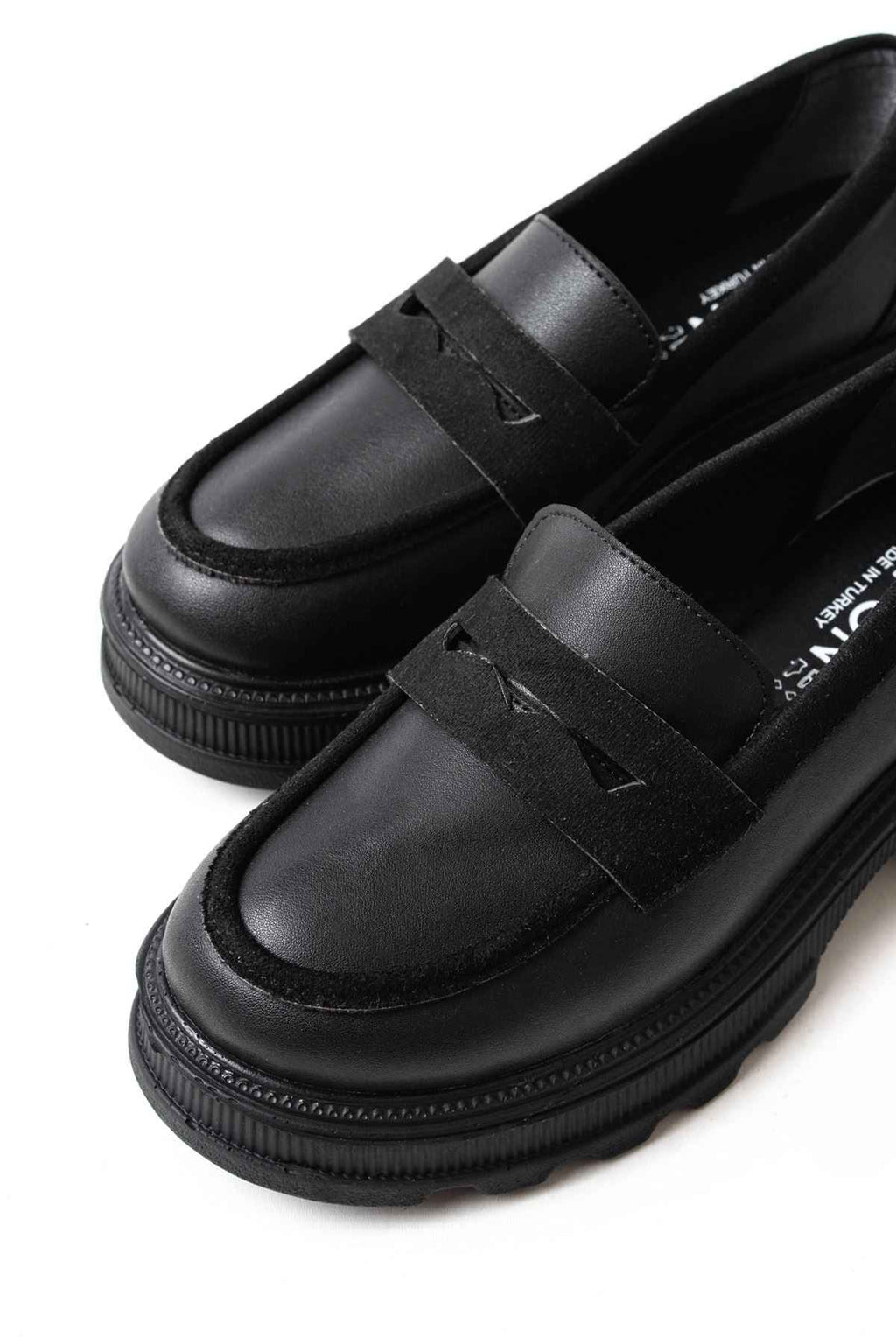 Ayakkabı Aşkı 746-759 Siyah Günlük Yüksek Tabanlı Loafer Ayakkabı