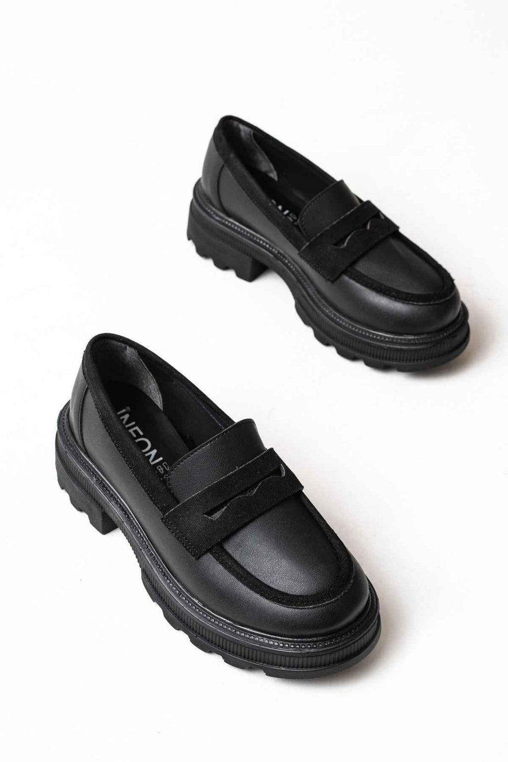Ayakkabı Aşkı 746-759 Siyah Günlük Yüksek Tabanlı Loafer Ayakkabı