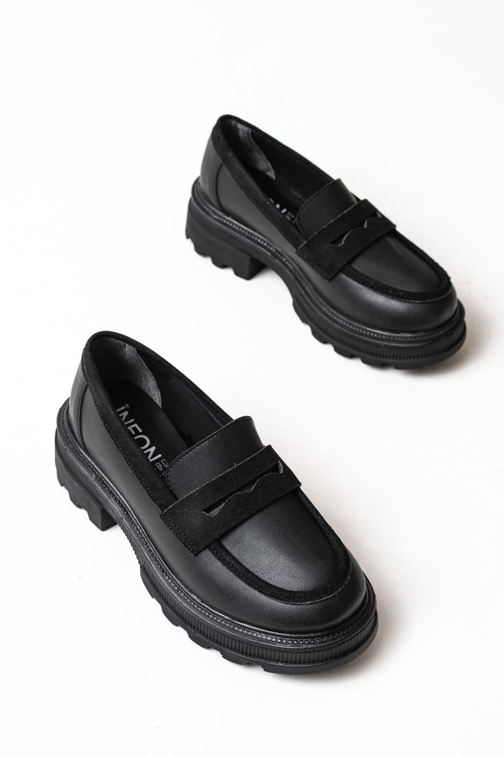 Ayakkabı Aşkı Siyah Günlük Yüksek Tabanlı Loafer Ayakkabı