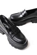 Ayakkabı Aşkı 746-759 Siyah Rugan Günlük Yüksek Tabanlı Loafer Ayakkabı