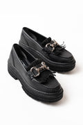 Ayakkabı Aşkı Siyah Tokalı Günlük Yüksek Tabanlı Loafer Ayakkabı - Ayakkabı Aşkı