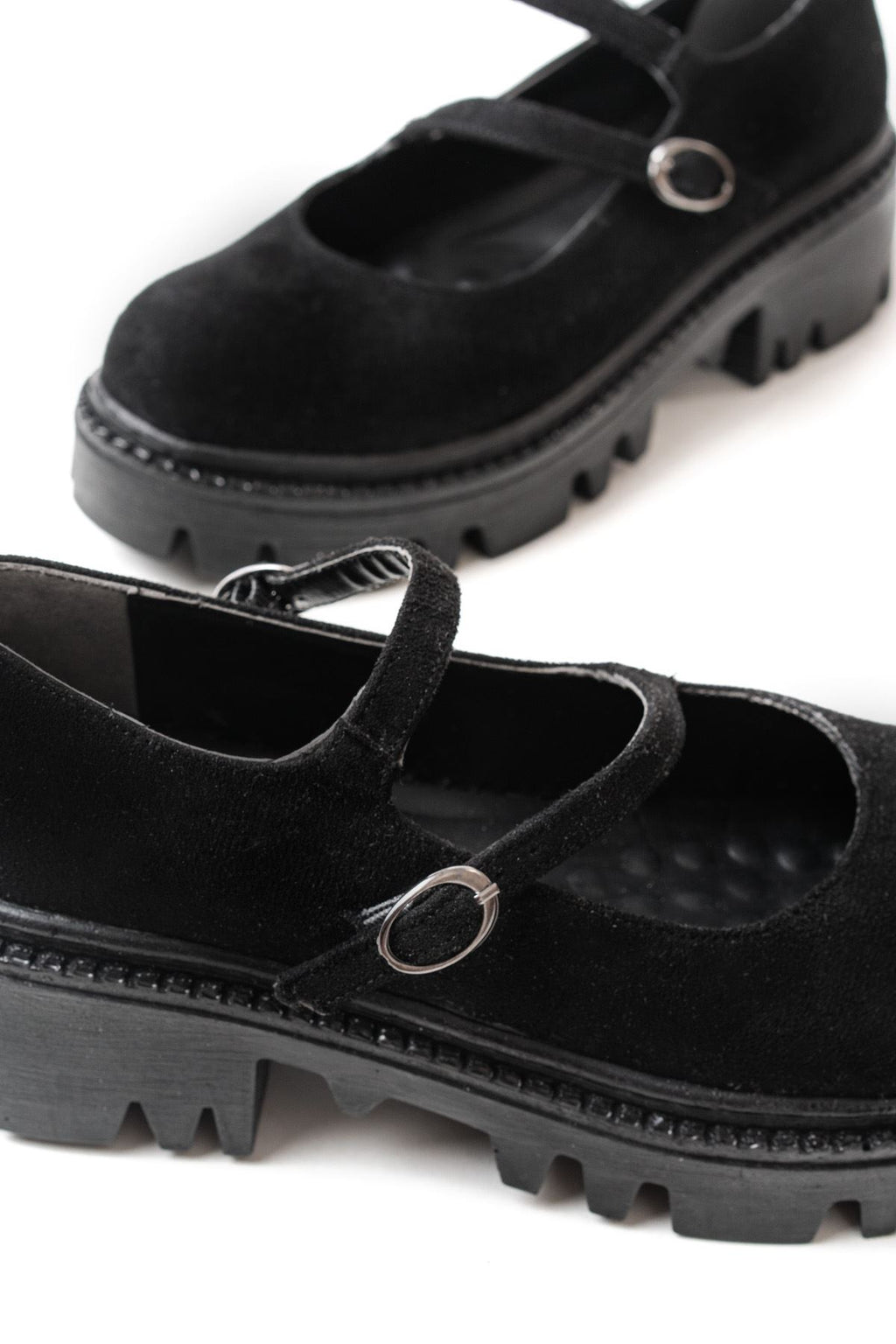 Ayakkabı Aşkı Siyah Süet Günlük Yüksek Tabanlı Loafer Ayakkabı