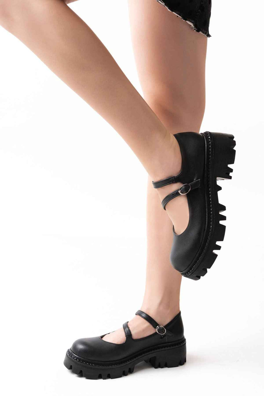 Ayakkabı Aşkı 868-756 Siyah Günlük Yüksek Tabanlı Loafer Ayakkabı