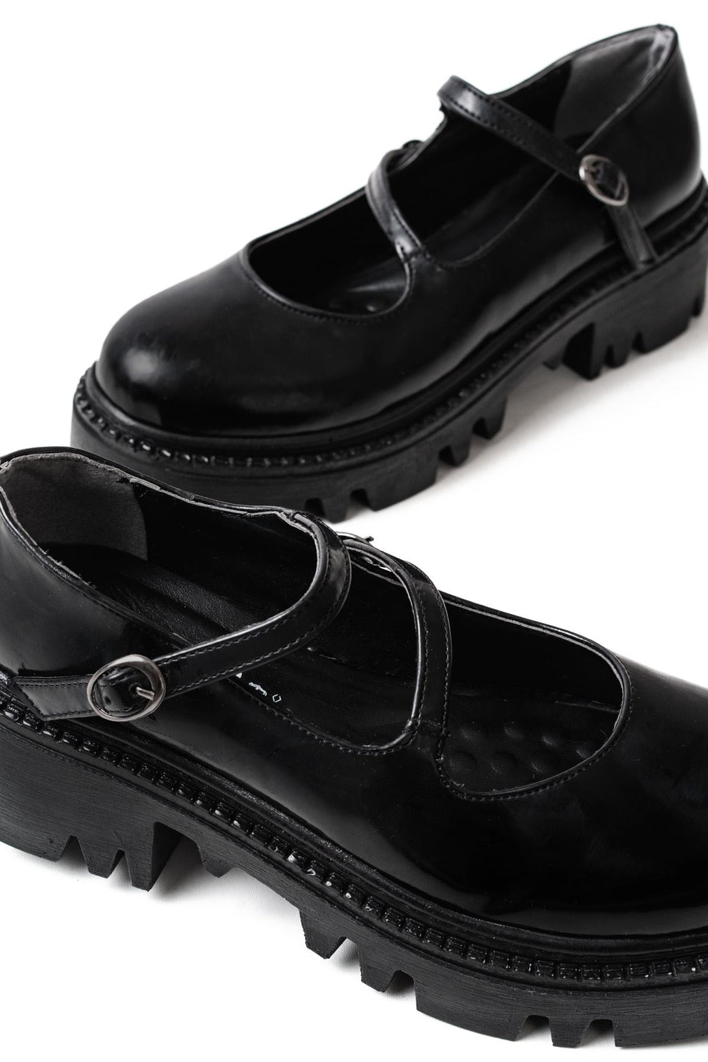 Ayakkabı Aşkı Siyah Rugan Günlük Yüksek Tabanlı Loafer Ayakkabı