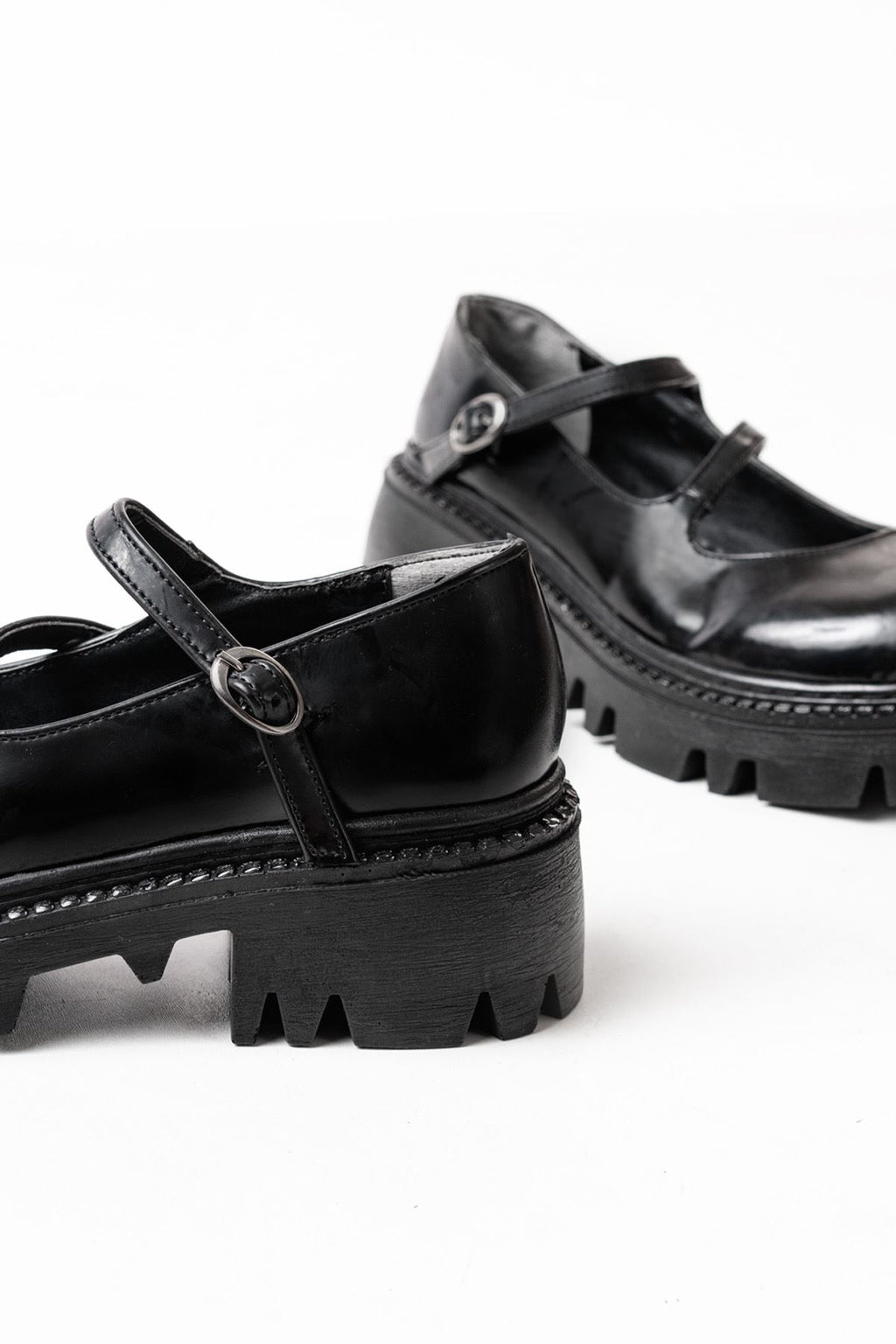 Ayakkabı Aşkı Siyah Rugan Günlük Yüksek Tabanlı Loafer Ayakkabı