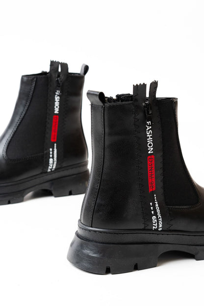 Ayakkabı Aşkı Siyah Fashion Aksesuarlı Fermuarlı Günlük Kadın Bot