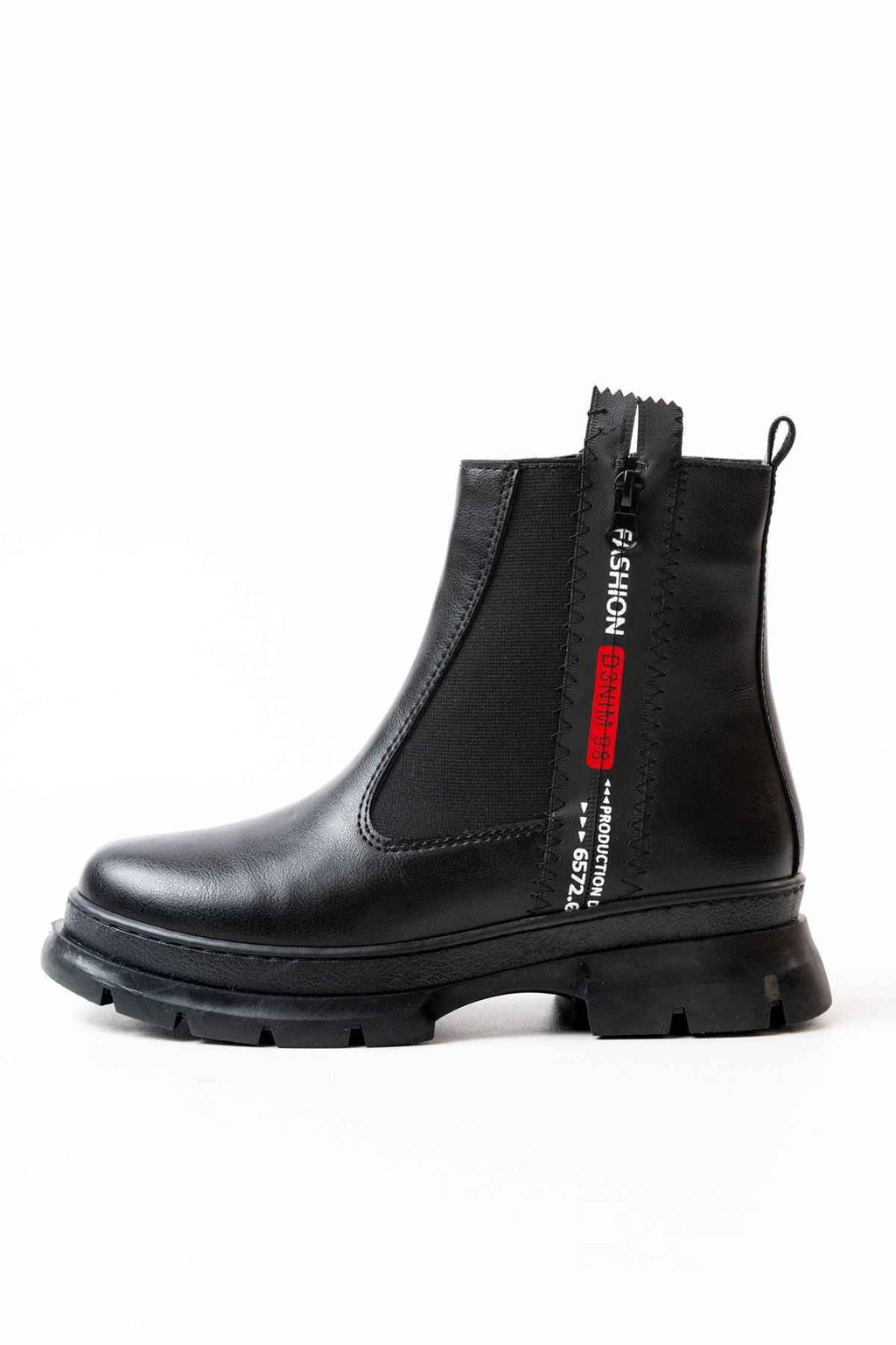 Ayakkabı Aşkı Asm-086 Siyah Fashion Aksesuarlı Fermuarlı Günlük Kadın Bot