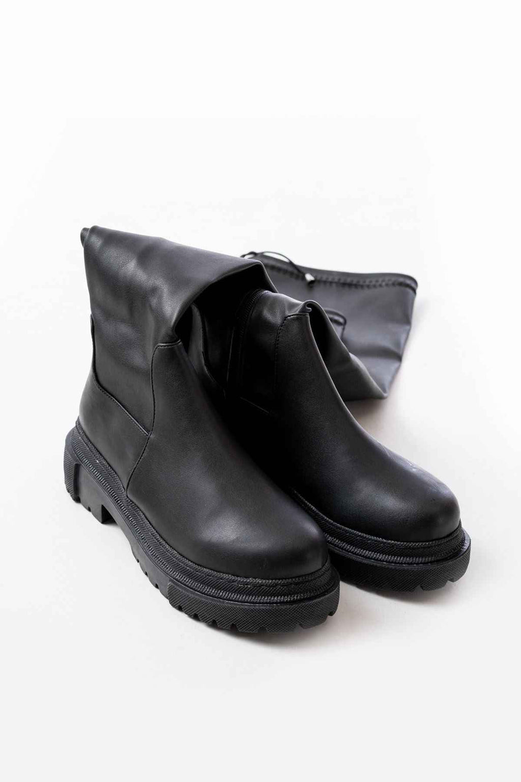 Ayakkabı Aşkı 812-2194 Siyah Fermuarlı Diz Üstü Bağcıklı Çorap Günlük Kadın Çizme