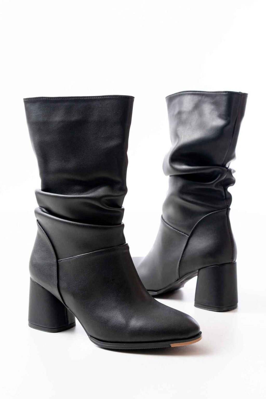 Ayakkabı Aşkı Rs-2430 Siyah Topuklu Körüklü Günlük Kadın Bot