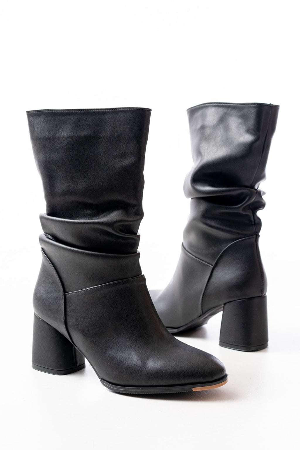 Ayakkabı Aşkı Siyah Topuklu Körüklü Günlük Kadın Bot