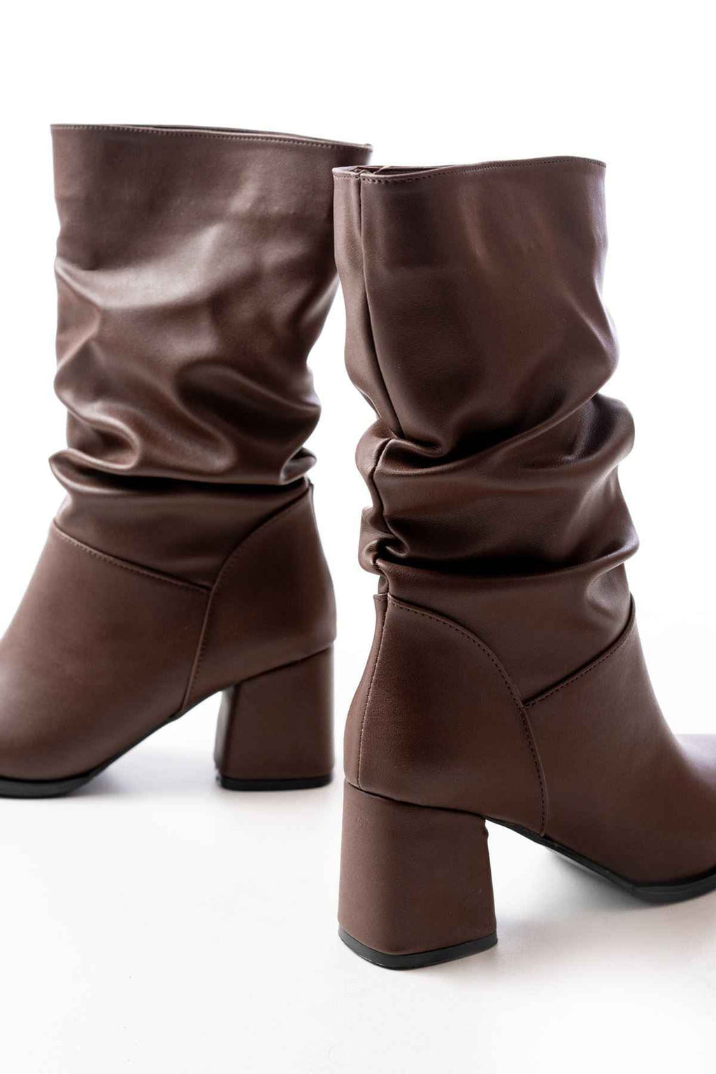 Ayakkabı Aşkı Rs-2430 Kahverengi Topuklu Körüklü Günlük Kadın Bot