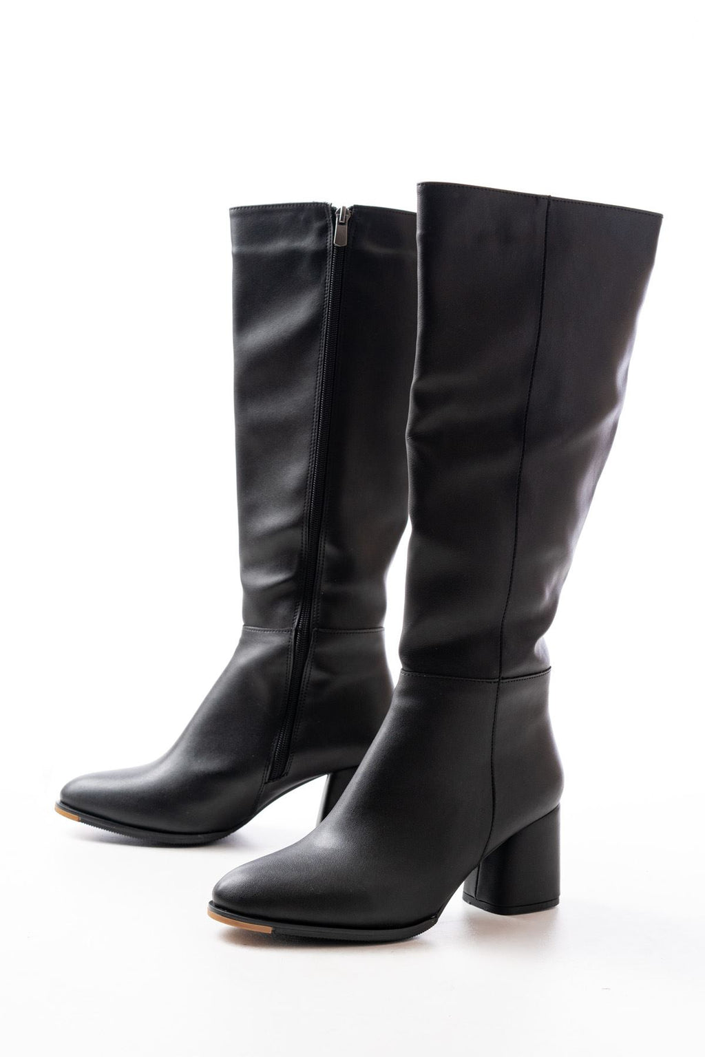 Ayakkabı Aşkı Siyah Topuklu Fermuarlı Günlük Kadın Çizme
