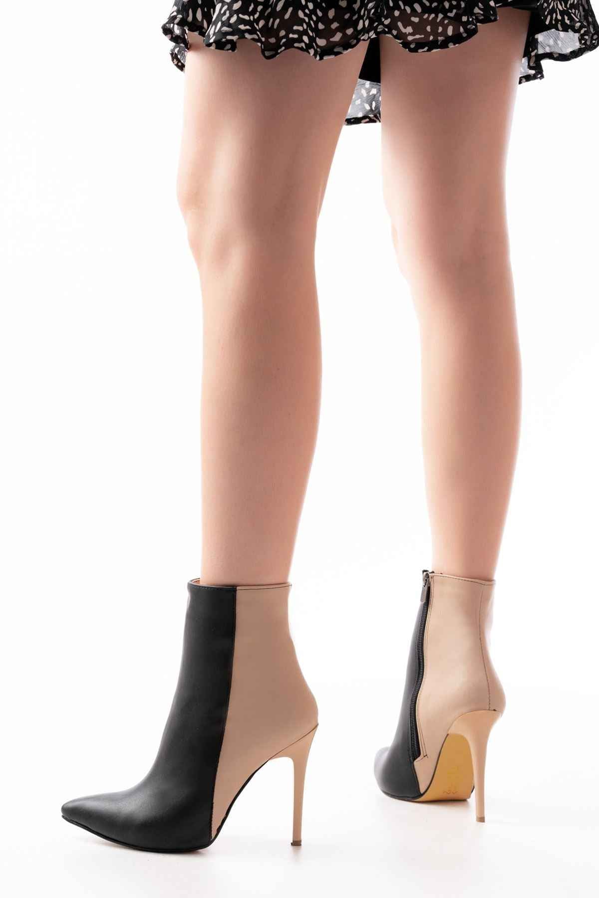 Ayakkabı Aşkı Ls-216 Siyah Yüksek Ince Topuklu Fermuarlı Kadın Bot