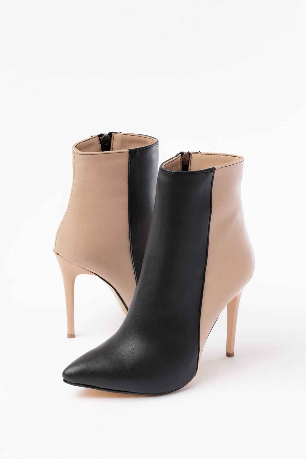 Ayakkabı Aşkı Ls-216 Siyah Yüksek Ince Topuklu Fermuarlı Kadın Bot