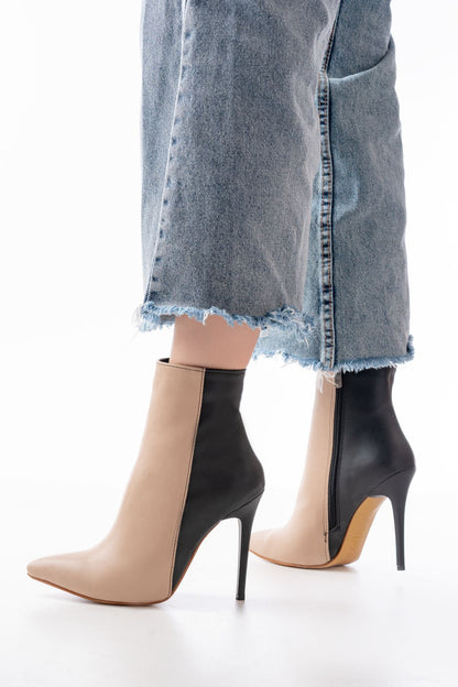 Ayakkabı Aşkı Nut Yüksek İnce Topuklu Fermuarlı Kadın Bot