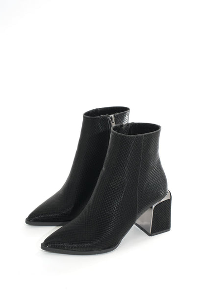 Ayakkabı Aşkı Siyah Fermuarlı Topuklu Kadın Günlük Bot