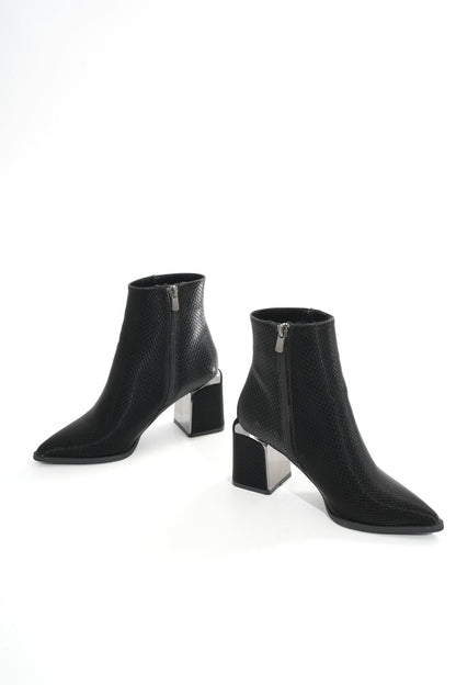 Ayakkabı Aşkı Siyah Fermuarlı Topuklu Kadın Günlük Bot