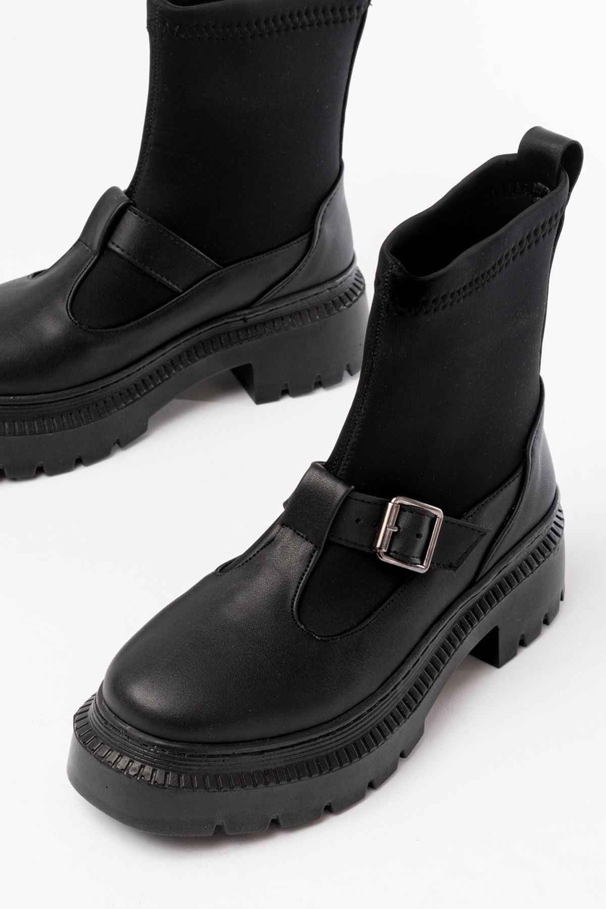 Ayakkabı Aşkı 236-2034 Siyah Streç Günlük Kadın Bot