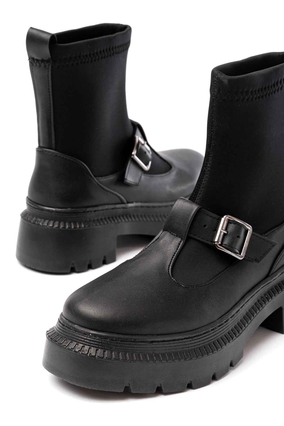 Ayakkabı Aşkı 236-2034 Siyah Streç Günlük Kadın Bot