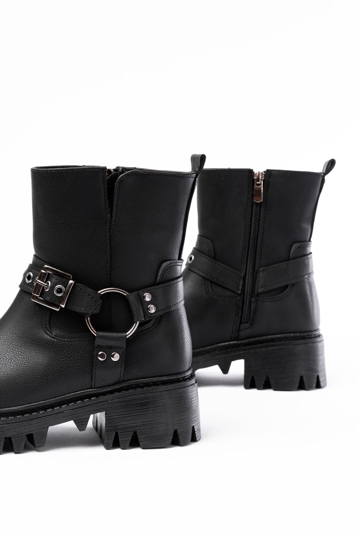 Ayakkabı Aşkı Siyah Fermuarlı Günlük Kadın Bot