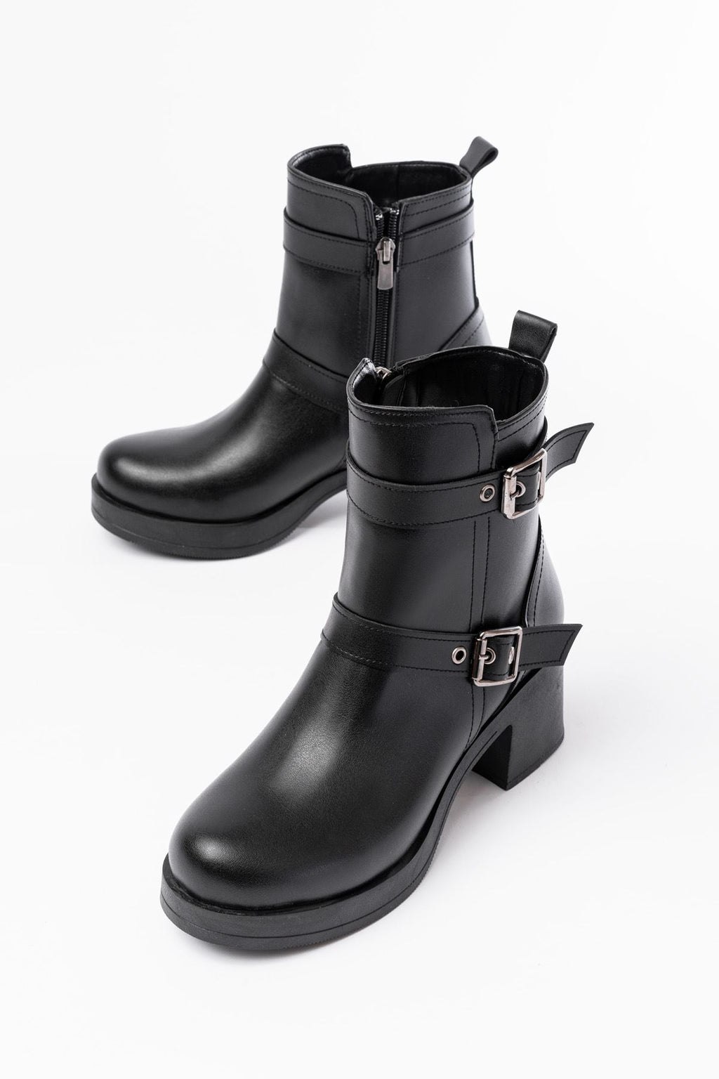 Ayakkabı Aşkı Siyah Topuklu Fermuarlı Günlük Kadın Bot