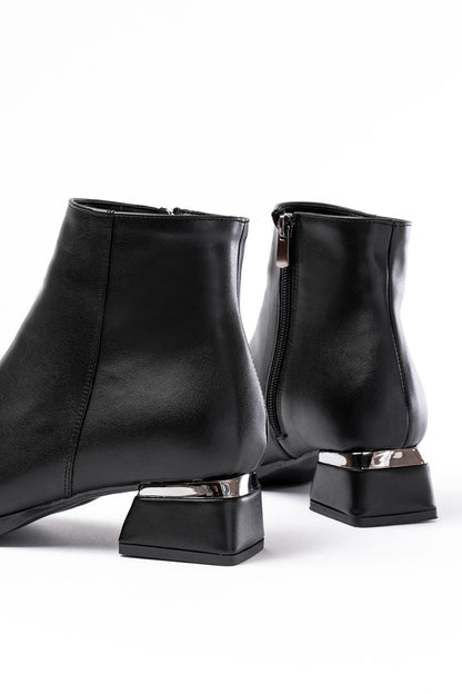 Ayakkabı Aşkı Siyah Topuklu Fermuarlı Günlük Kadın Bot