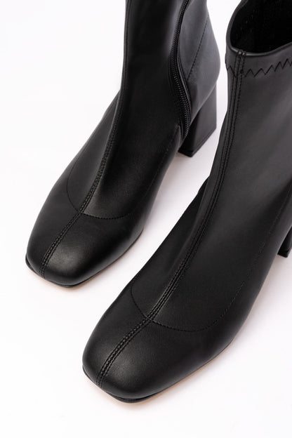 Ayakkabı Aşkı Siyah Streç Topuklu Fermuarlı Günlük Kadın Bot