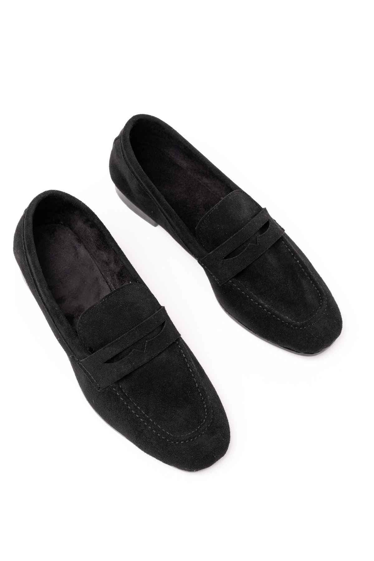 Ayakkabı Aşkı 302 Siyah Süet Günlük Kadın Babet