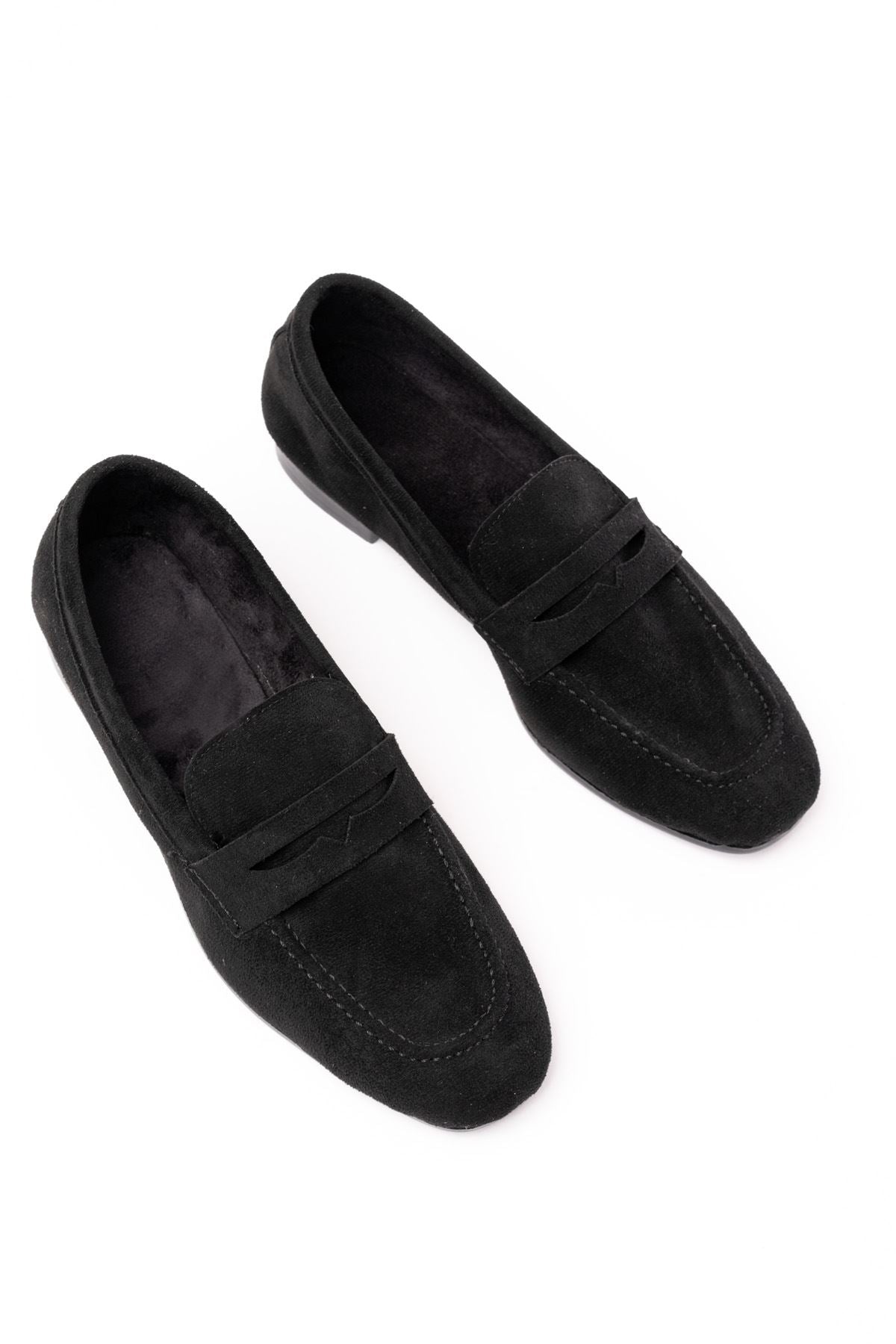 Ayakkabı Aşkı 302 Siyah Süet Günlük Kadın Babet - Ayakkabı Aşkı