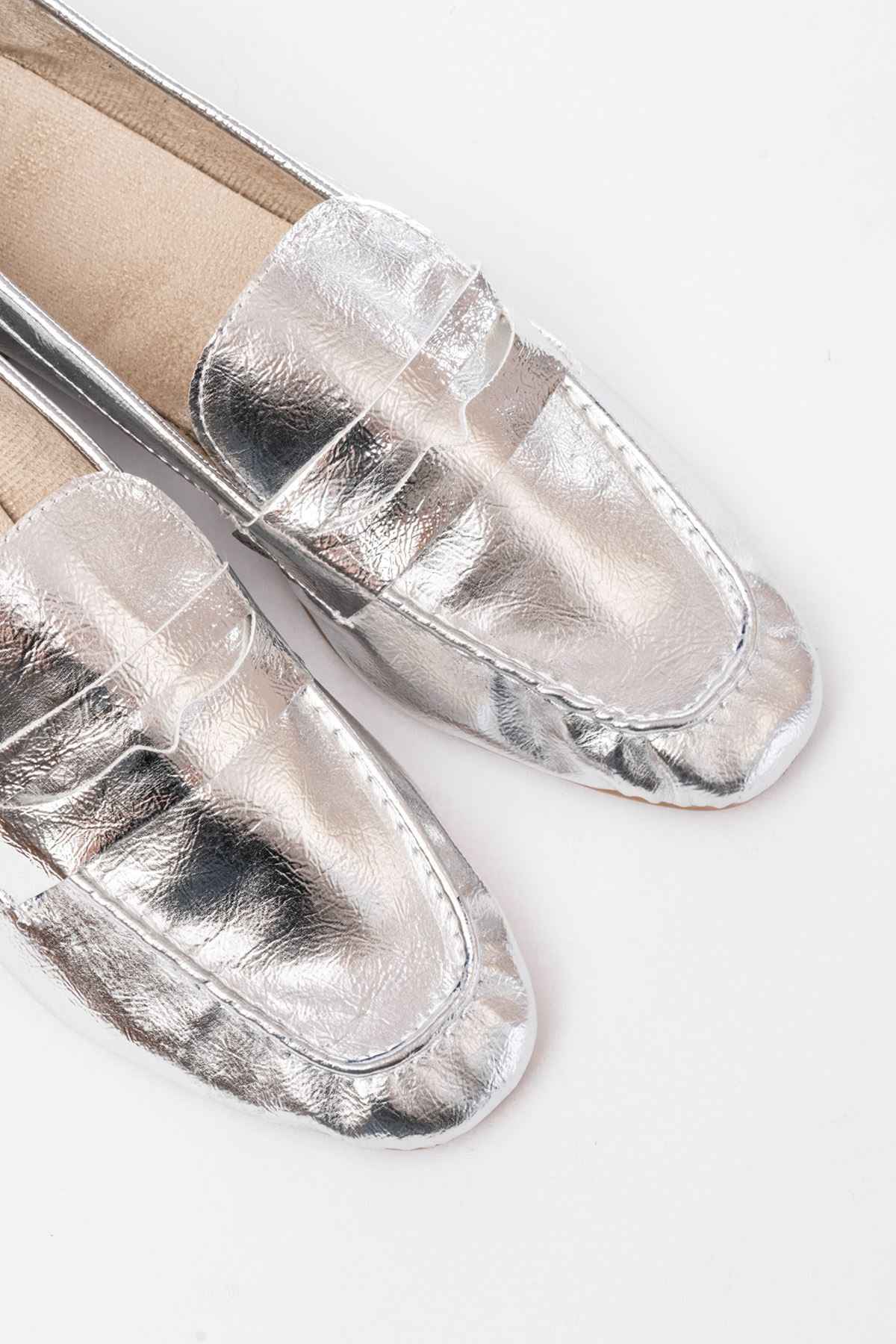 Ayakkabı Aşkı 302 Gümüş Günlük Kadın Babet