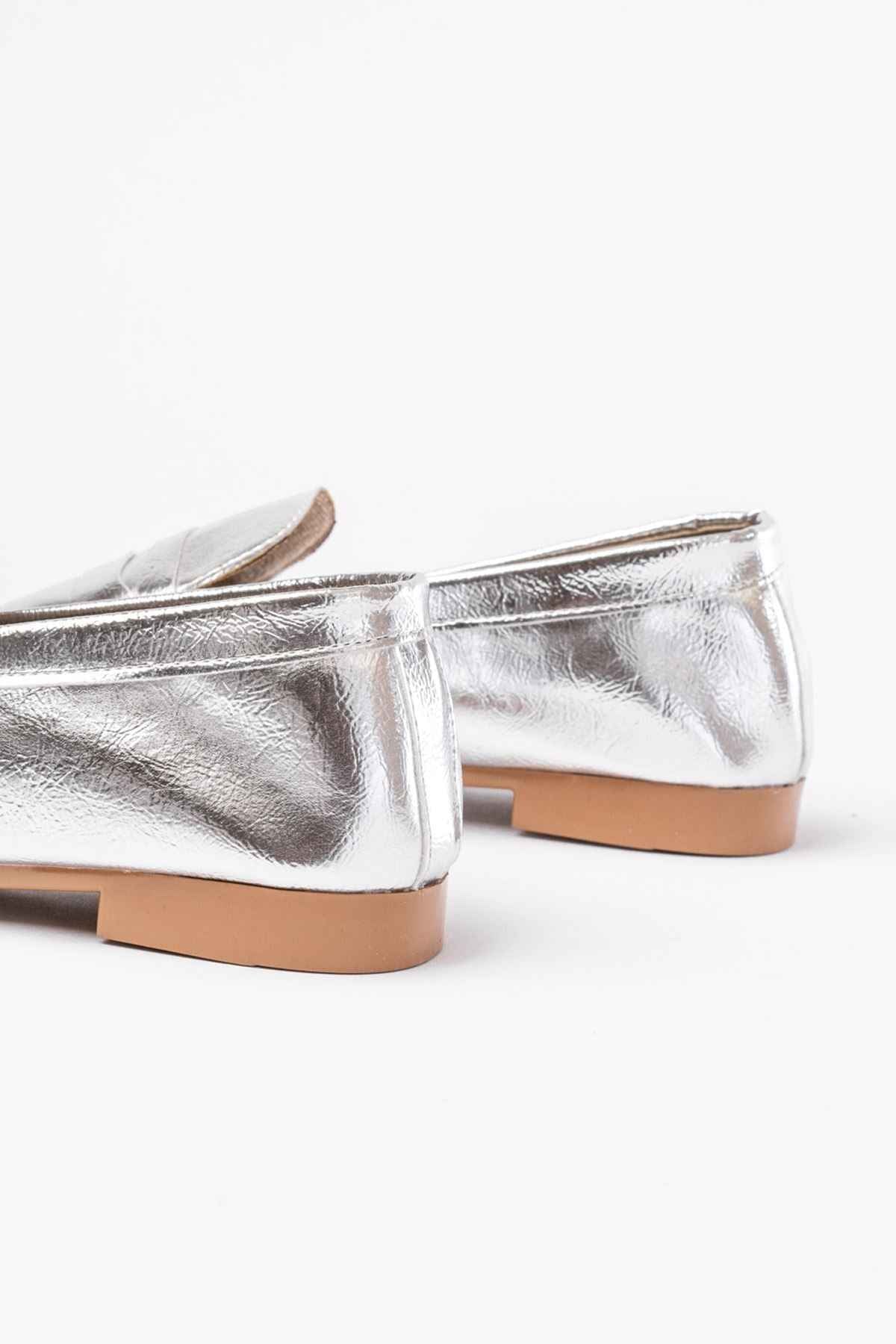 Ayakkabı Aşkı 302 Gümüş Günlük Kadın Babet