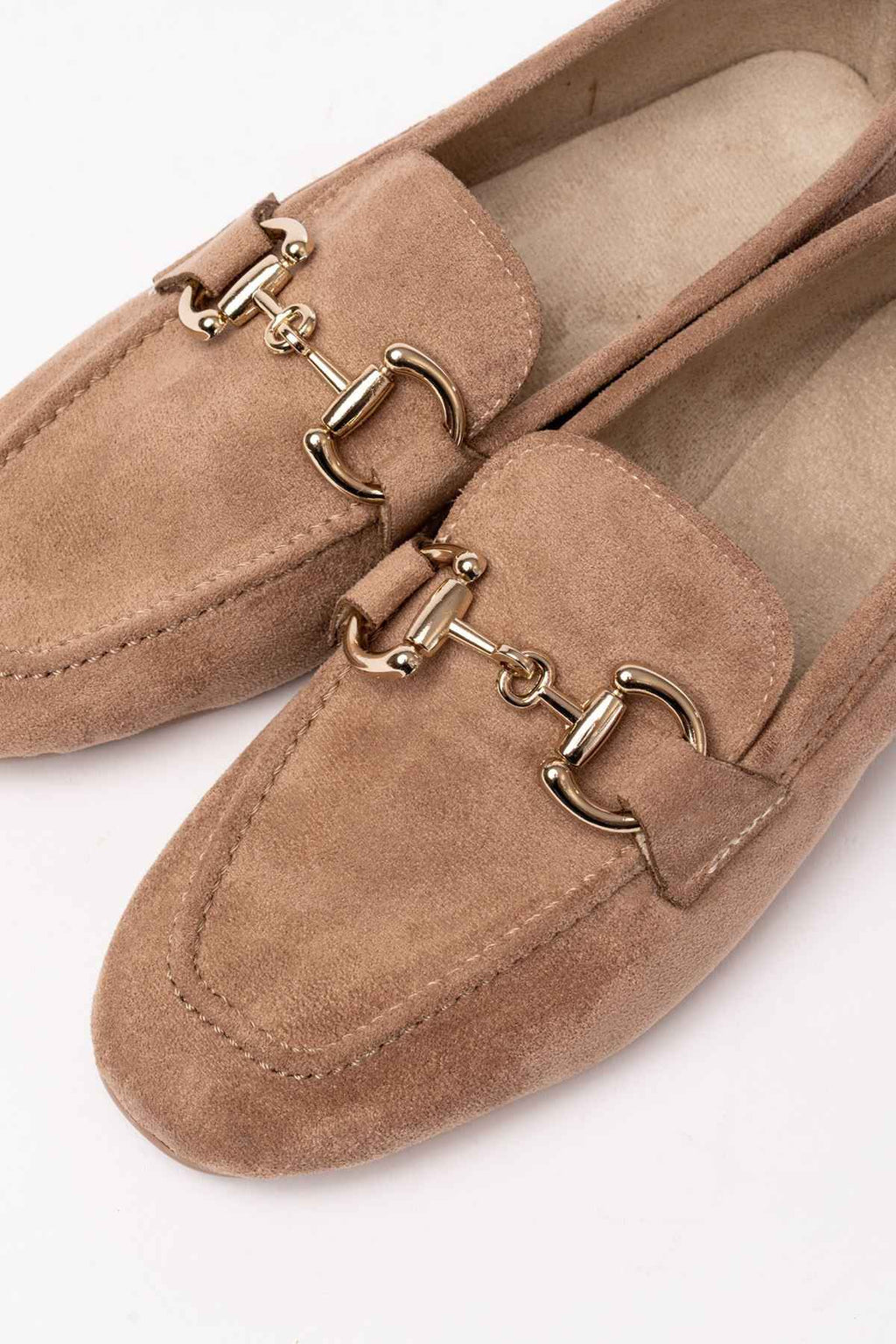 Ayakkabı Aşkı 303 Taba Süet Toka Aksesuarlı Günlük Kadın Babet