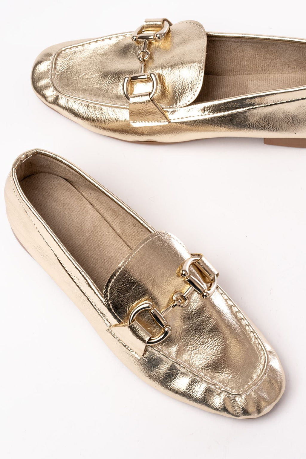 Ayakkabı Aşkı 303 Gold Toka Aksesuarlı Günlük Kadın Babet - Ayakkabı Aşkı