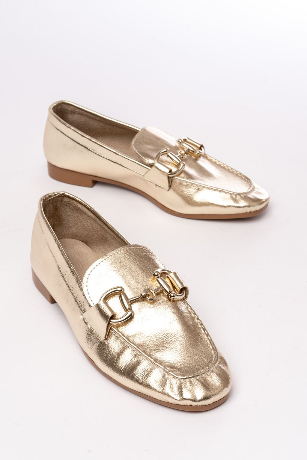 Ayakkabı Aşkı 303 Gold Toka Aksesuarlı Günlük Kadın Babet - Ayakkabı Aşkı