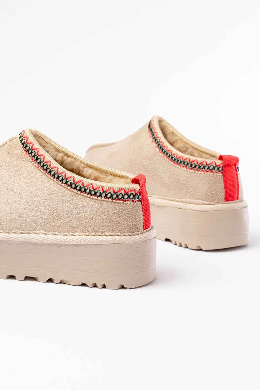 Ayakkabı Aşkı Ndr-2888 Bej Süet Içi Kürklü Kışlık Kapalı Burun Kadın Günlük Terlik