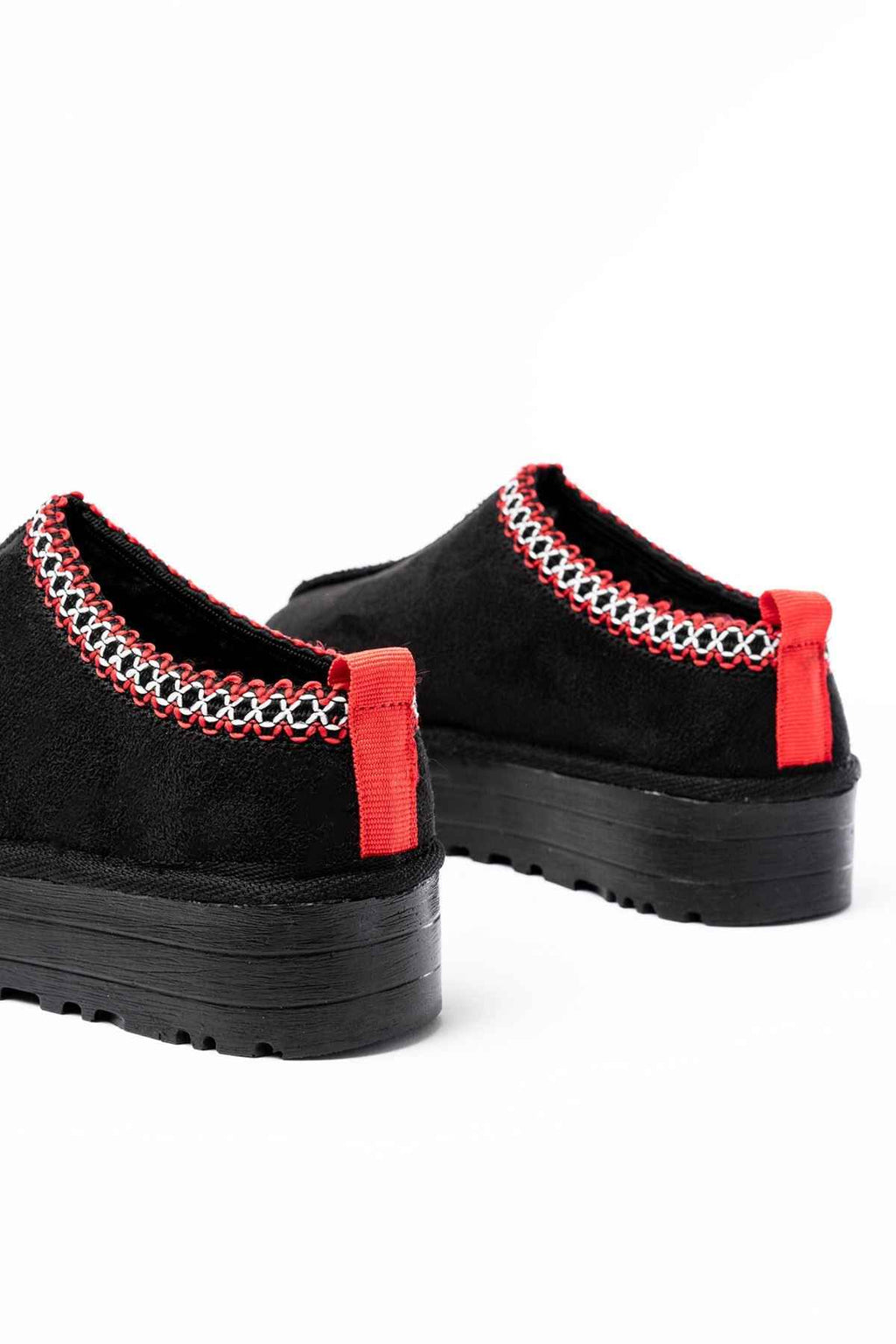 Ayakkabı Aşkı Ndr-2888 Siyah Süet Içi Kürklü Kışlık Kapalı Burun Kadın Günlük Terlik